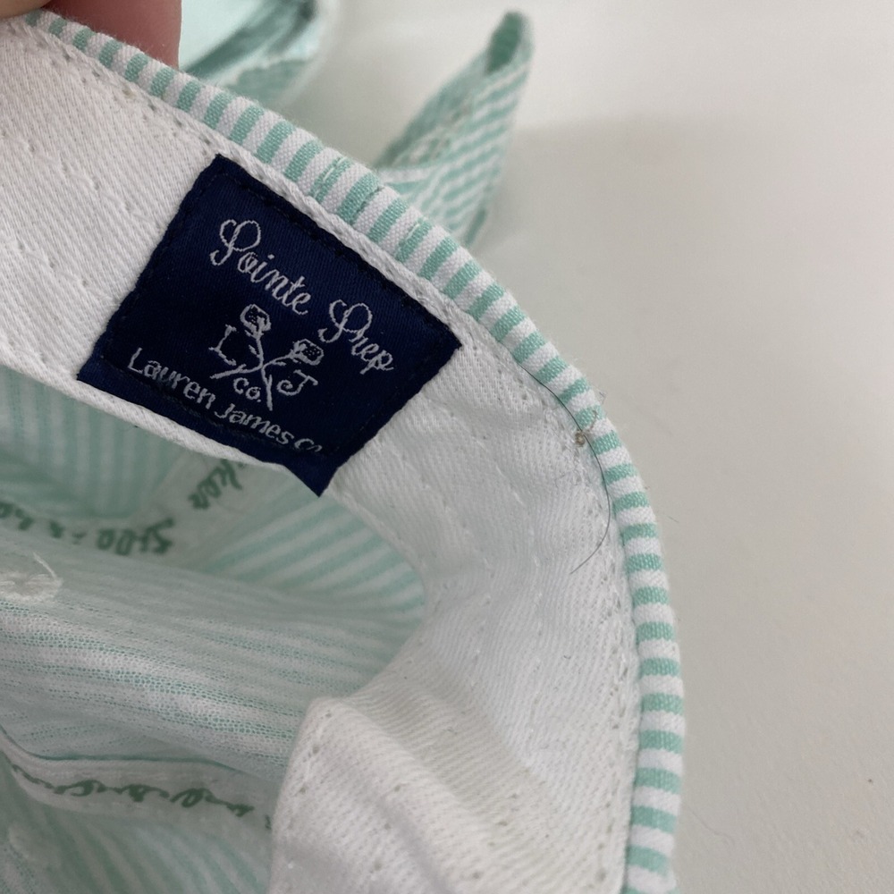 Lauren James Bow Hat Womens One Size Preppy Southern Seersucker Cap tie back LJ - Picture 9 of 11